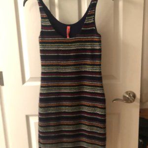 Blue Multicolor Striped Dress